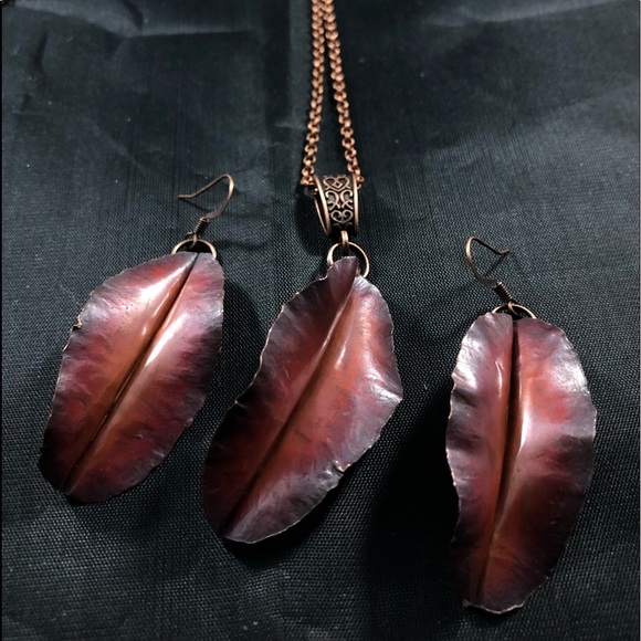 Handmade by HM Simon Jewelry - Hammered Copper Heat Treated 3 Piece Set B-12-8